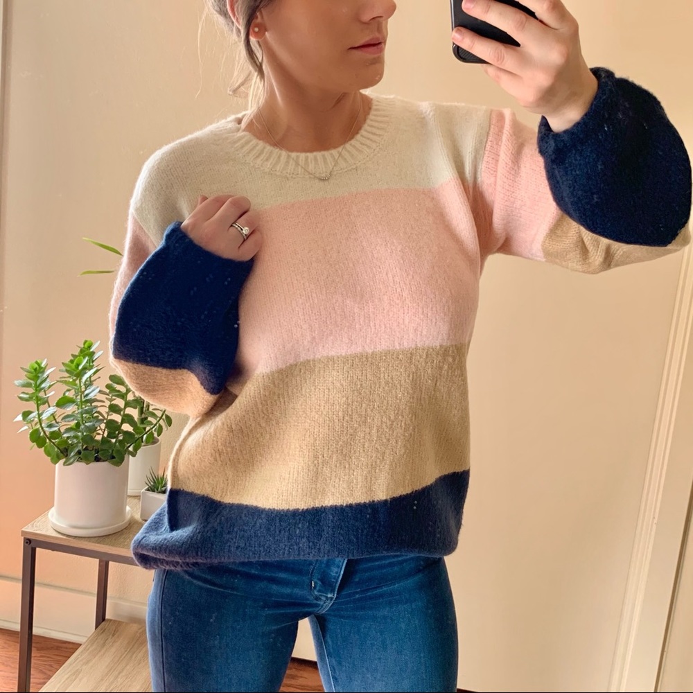 HP | kelsey colorblock balloon sleeve sweater |